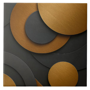 Carreau Design abstrait géométrique noir et or de luxe