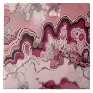 Carreau Design abstrait, peinture moderne, vagues, lignes