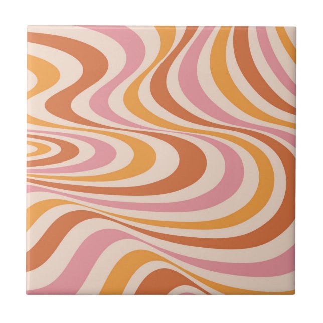 Carreau Design abstrait rose et orange (Devant)