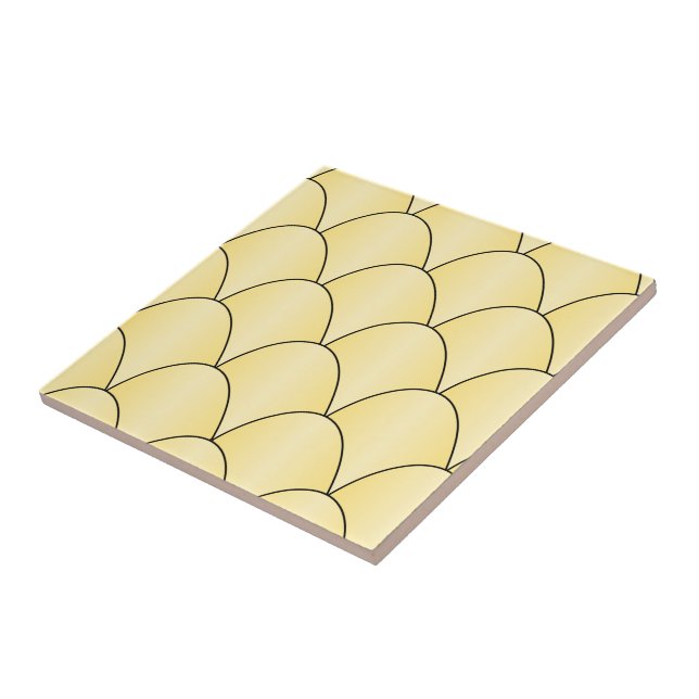 Carreau Design Art Déco Jaune (Côté)