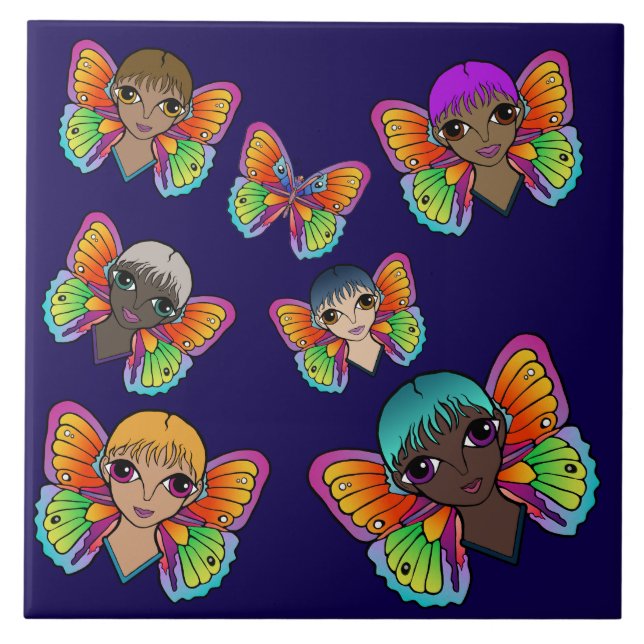 Carreau Design Big Eyes & Butterflies (Devant)