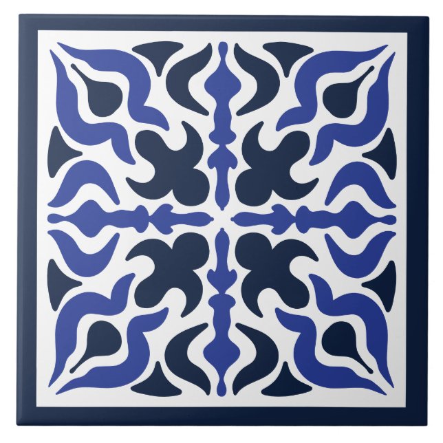 Carreau Design bleu Mosaïque marocaine Motif Carrelage cér (Devant)