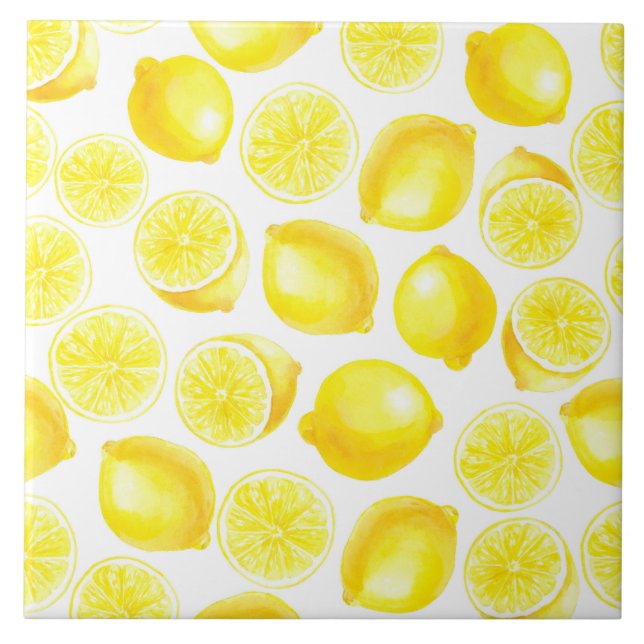 Carreau Design citrons aquarelle (Devant)
