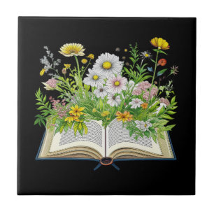 Carreau Design Cottagecore vintage avec fleurs sauvages