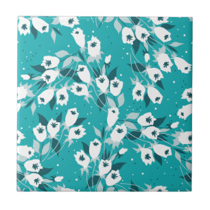 Carreau Design d'art botanique Motif élégant à la fleur de