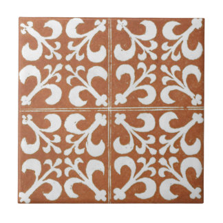 Carreau Design d'art irlandais vintage en céramique rouge