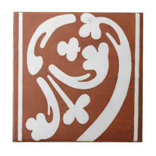 Carreau Design d'art irlandais vintage en céramique rouge