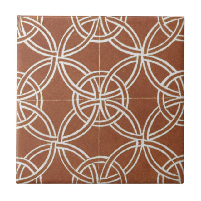 Carreau Design d'art irlandais vintage en céramique rouge (Devant)