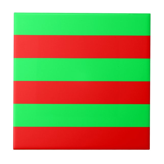 Carreau Design de bandes rouge et verte (Devant)