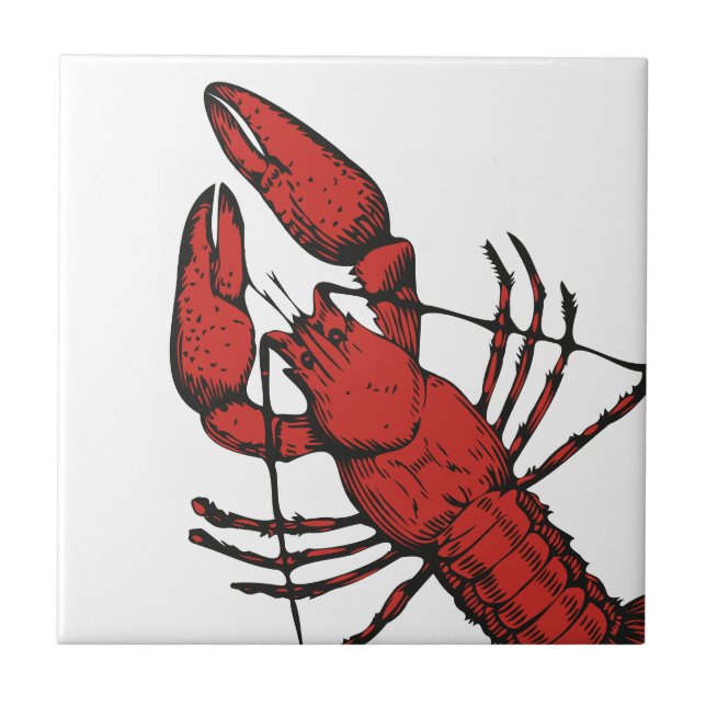 Carreau Design de homard rouge de style vintage (Devant)