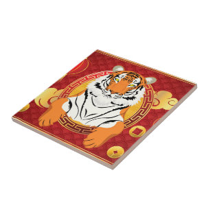 Carreau Design de la nouvelle année chinoise avec tiger