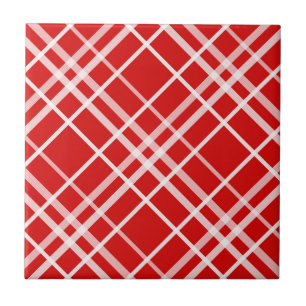 Carreau Design de Motif en Tartan blanc rouge
