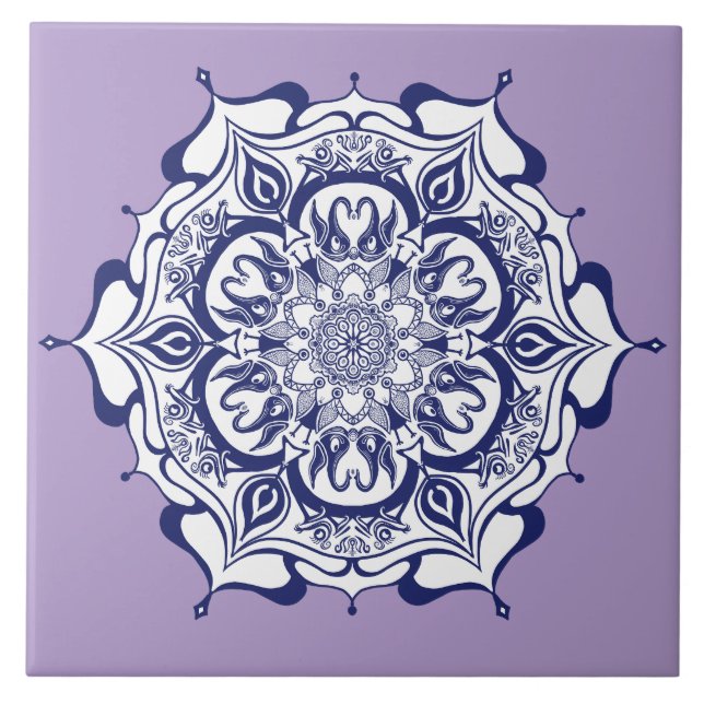 Carreau Design de porcelaine bleue. Que voyez-vous ? (Devant)