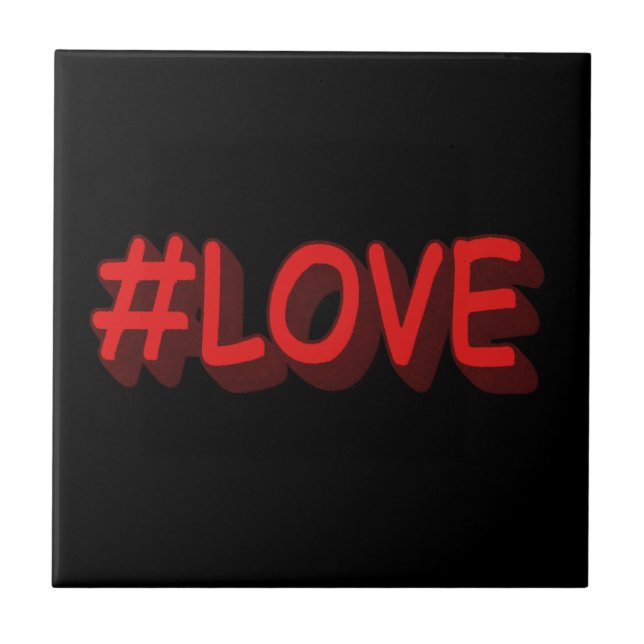 Carreau Design d'expression mignon "#LOVE". Commandez dès  (Devant)