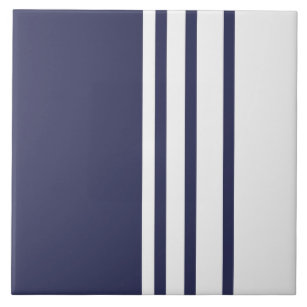 Carreau Design élégant, bandes verticales, bleu marine, bl