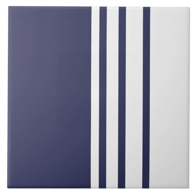 Carreau Design élégant, bandes verticales, bleu marine, bl (Devant)