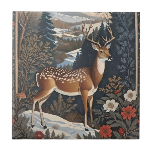 Carreau Design élégant de la nature des cerfs d'hiver