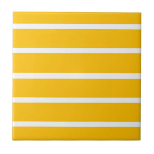 Carreau Design en rayures jaune et blanc