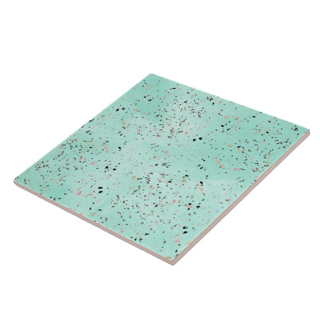 Carreau Design en terrazzo en marbre d'or et de menthe Con (Côté)