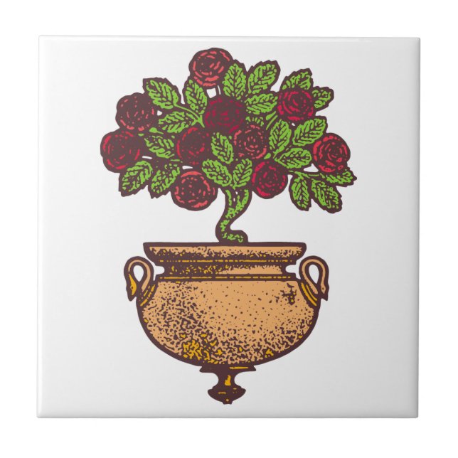 Carreau Design fleuri vintage Art Nouveau rose (Devant)