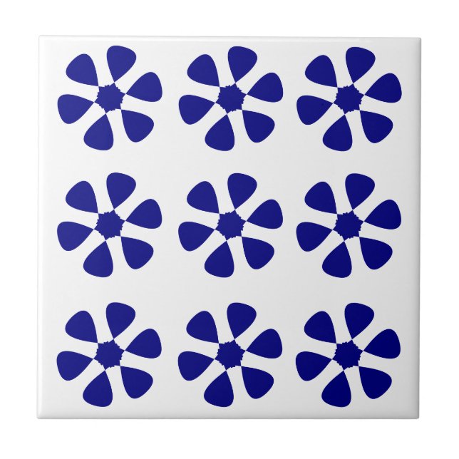 Carreau Design floral bleu (Devant)