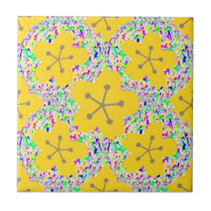 Carreau Design Floral Disco Jaune Groovy