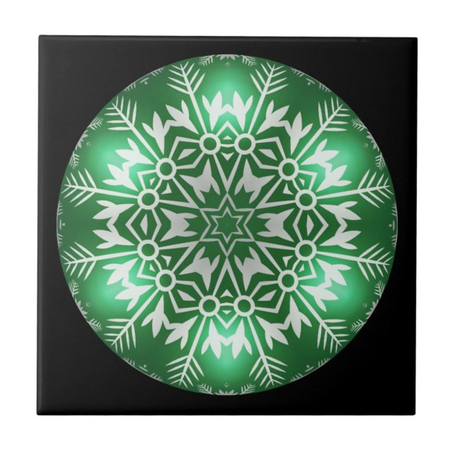 Carreau Design fractal de Noël ~ Kaleidoscope ~ * ~ (Devant)