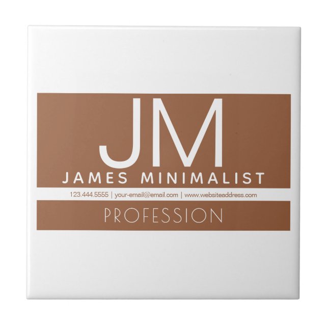 Carreau Design minimaliste professionnel moderne | Marron  (Devant)