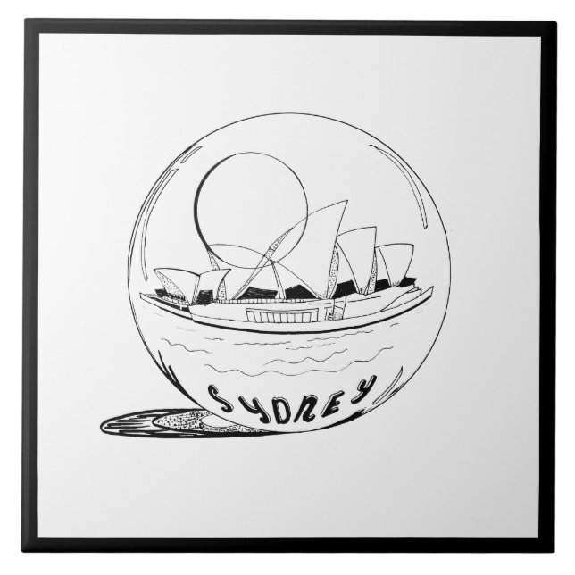 Carreau Design moderne Sydney Sity Black White (Devant)