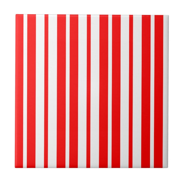 Carreau Design Motif de bandes verticales blanc rouge (Devant)