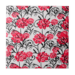 Carreau Design Motif d'illustrations de rose rouge
