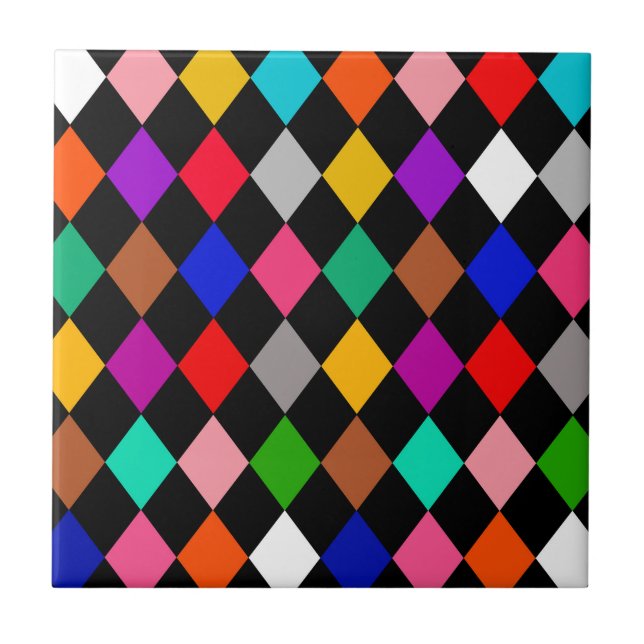 Carreau Design Motif multicolore Harlequin Diamonds (Devant)