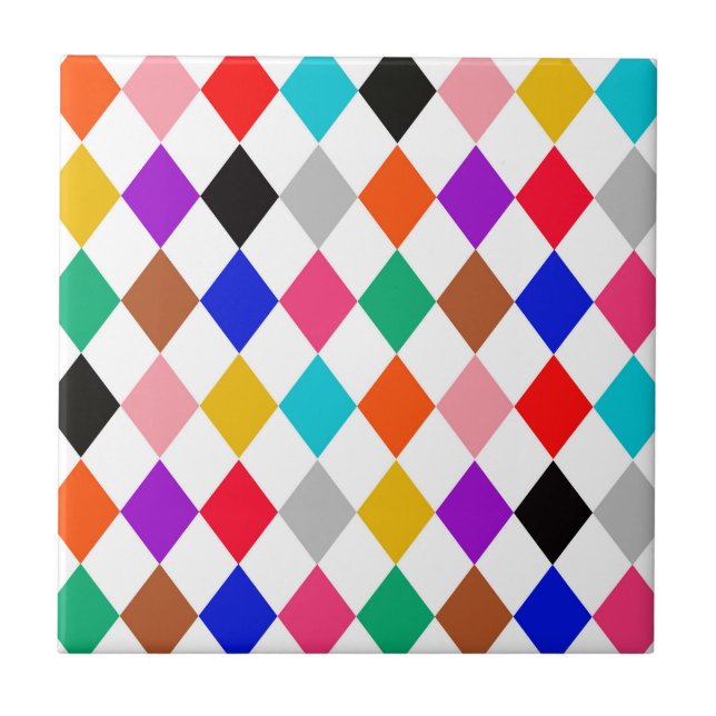 Carreau Design Motif multicolore Harlequin Diamonds (Devant)