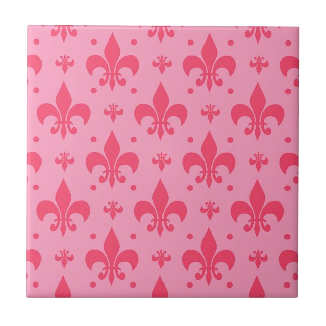 Carreau Design Motif rose Fleur de lis (Devant)