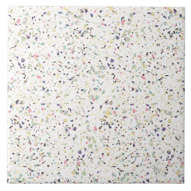 Carreau Design pastel en marbre vintage classique terrazzo (Devant)