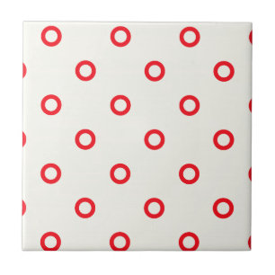 Carreau Design rétro point cercle rouge