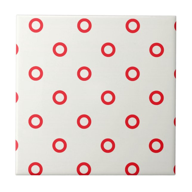 Carreau Design rétro point cercle rouge (Devant)