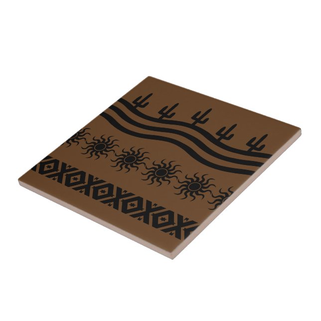 Carreau Design Sud-Ouest Trivet De Carrelage Noir Et Brown (Côté)