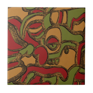 Carreau Design unique de Hiéroglyphes maya