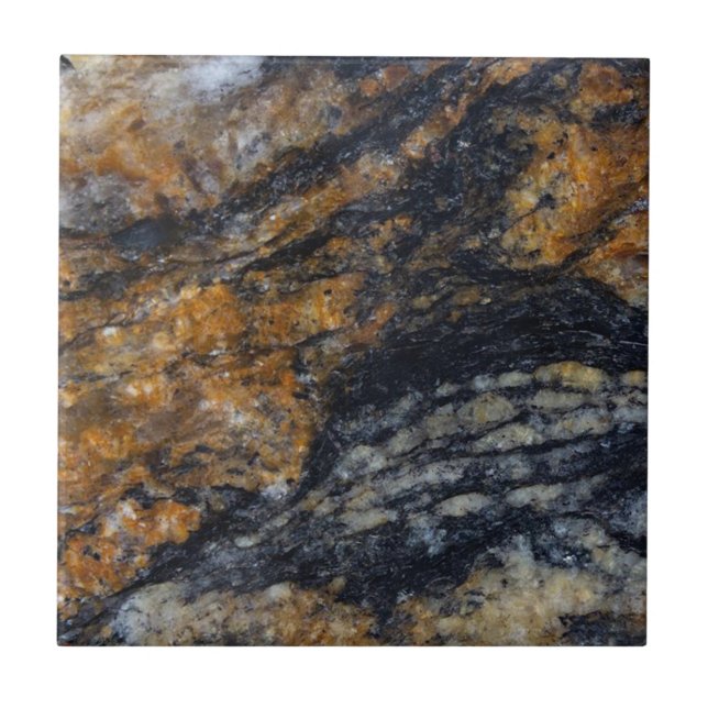 Carreau Design Zen Black et Gold Quartzite Crystal Print (Devant)