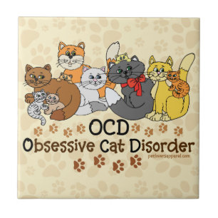 Carreau Désordre obsédant de chat d'OCD