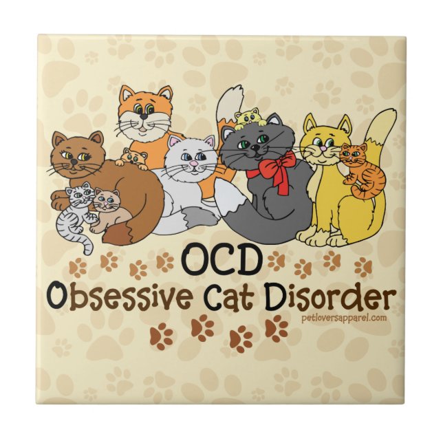 Carreau Désordre obsédant de chat d'OCD (Devant)