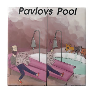 Carreau Dessin amusant de la piscine de Pavlov
