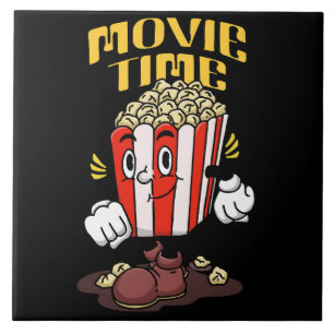 Carreau Dessin animé de mascotte de pop-corn