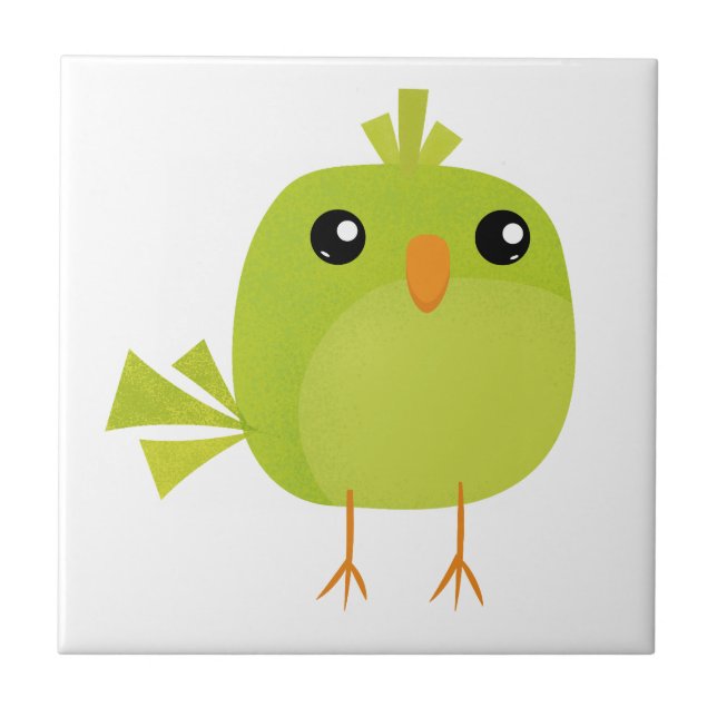 Carreau Dessin animé d'oiseau vert   (Devant)
