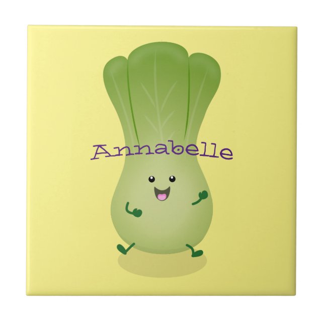 Carreau dessin animé mignon de bok choy (Devant)