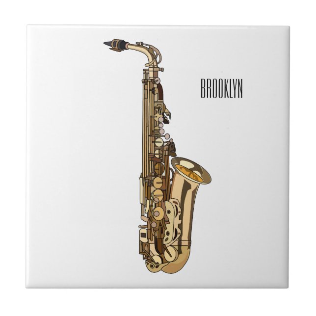Carreau dessin animé saxophone (Devant)