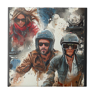 Carreau Dessin aquarelle MotoBikers
