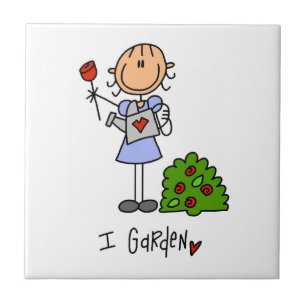 Carreau Dessin de jardinage bonhomme allumette