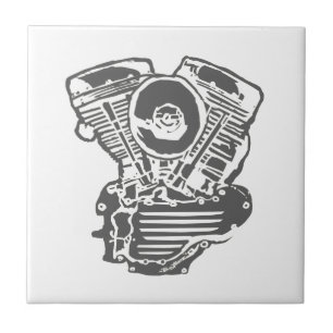 Carreau Dessin de moteur de Harley Panhead